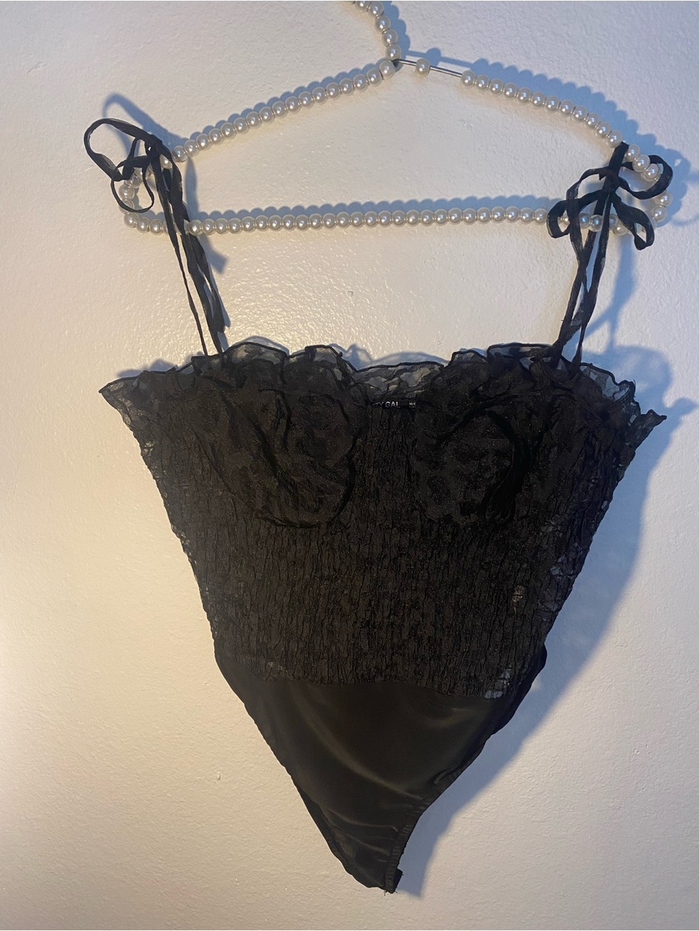 Nasty gal women’s size 2 lace boho black body suit